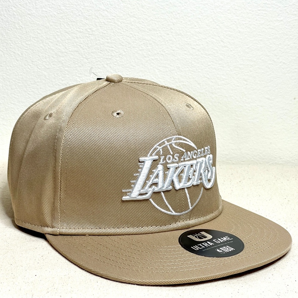 NBA Los Angeles Lakers Cap Adjustable Hat Khaki/White NWT
